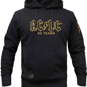 Hoodie AC/DC X Capricorn Rockwear Black Logo 50 Years