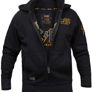Kapuzenjacke AC/DC X Capricorn Rockwear Black Logo 50 Years